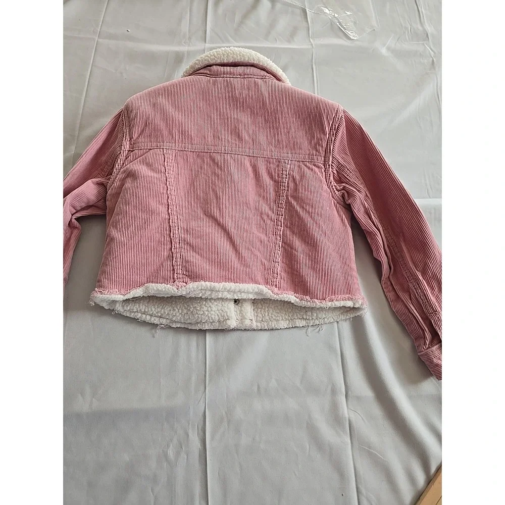 TCP‎ Children's Place Girls Corduroy  Jacket Pink Size 4 Sherpa Lined Coat